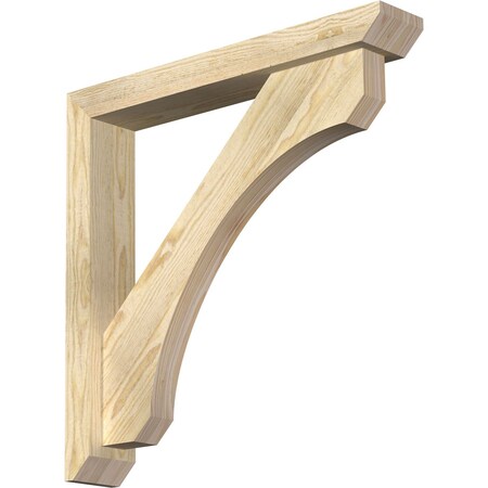 Ekena Millwork Legacy Slat Rough Sawn Bracket w/ Offset Brace, Douglas Fir, 4"W x 24"D x 24"H BKT0402X24X24LEC06RDF